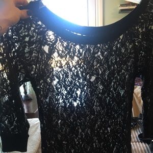 Black lace top from express